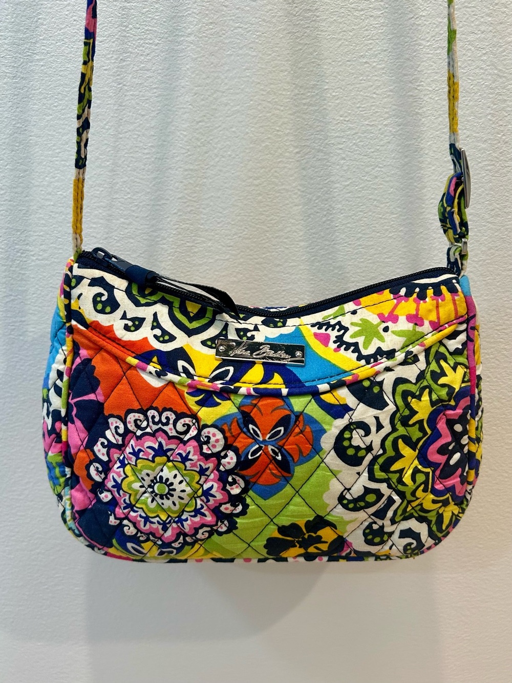 Vera Bradley Rio Quilted Cotton Little Crossbody Bag Floral Multicolor Retired
